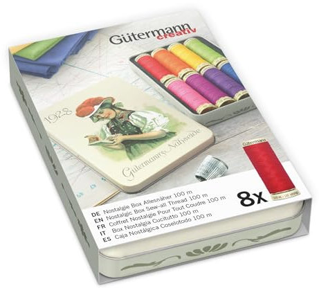 Gütermann creativ GUT_640952 Nähfaden-Set, Polyester, bunt, 8 Spulen, 800 Meter