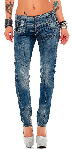 Cipo & Baxx Dambyxor höftbyxor mjukt tyg regular fit stretch tube