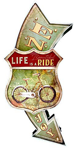 DiiliHiiri - Panneau vintage en métal lumineux, accessoires artisanale de décoration de maison (Enjoy The Ride)