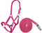Generisch HKM Halfter-Set StarterHalfter + Führstrick mit Panikhaken verstellbar | versch. Farben (Shetty, Neon Pink)