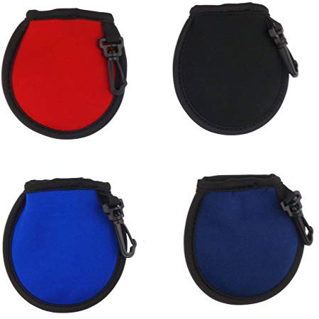 Zelerdo 4 Pack Portable Pocket Golf Ball Washer Golf Ball Cleaner Pouch (4 Colors)