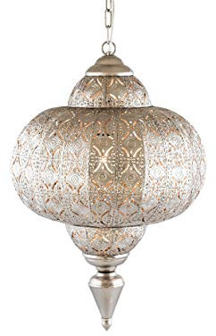 pajoma Hängelampe Marocco, klein 16x28 cm aus Metall gefertigt mit Stecker