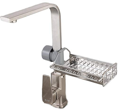 DSGFS Tubo Cuadrado Tubo Redondo Racks universales para grifos Piscina Esponja Cesta de Drenaje Fregadero Estante de Almacenamiento