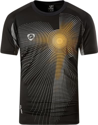 jeansian Herren Sport Tee Shirt Tshirt T-Shirt Short Sleeve Tops Tennis Golf Bowling LSL013 Black XL