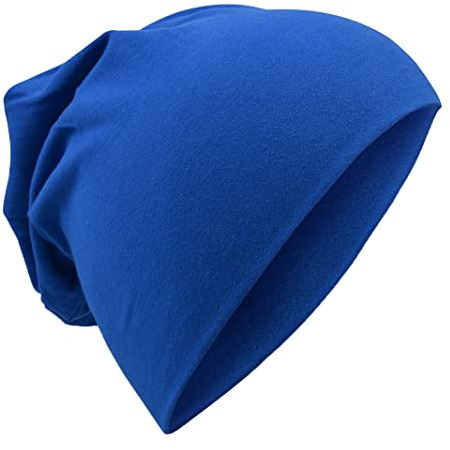 Miobo Kinder Slouch Beanie Mütze,Baumwolle,Unifarbe Blau-M