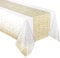 Yiran Weiß und Gold Party Tischdecke Einweg für Rechteck Tisch, Gold Dot Confetti Geburtstag Tischdecke, für Baby Shower, Jungen Geburtstag, Jahrestag, Single Party, Tea Party, Hochzeit 137cm x 274cm