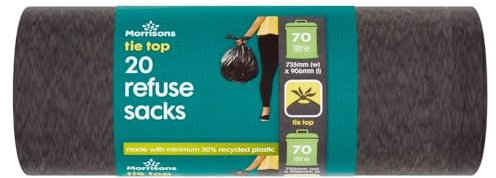 Morrisons 70l Tie Top Refuse Sack 20pk