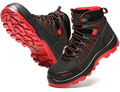 IYVW SAFETY 608 A Sicherheitsschuhe Arbeitsschuhe Herren Damen Stahlkappenschuhe Leicht Atmungsaktiv Sneaker mit Stahlkappe Schwarz 39 EU