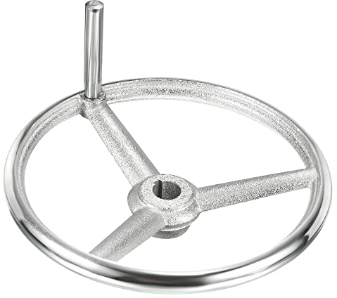 PATIKIL 230mm/9.1 Handrad 1Pack Guss Eisen Verchromt für Mehrere Drehbänke Silberton