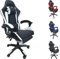 Sedia Gaming Ergonomica, Sedia Ufficio Ergonomica Lombare, Colore Bianco/ Nero, 61x51x123cm, Schienale Regolabile fino a 135 gradi, Pistone A Gas, Sostiene Fino 120 Kg
