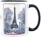 DESSAPT Arts - Paris, la tour Eiffel et l'Arc de Triomphe - Mug Céramique 325 ml - Tasse-Cadeau Unique avec les Magnifiques Paysages Parisiens - Imprimé en France - Blanc et Noir