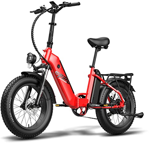 Fafrees 2025 FF20 Polar E Bike Herren Faltbar mit 48V Akkus [ Offiziell ] E-Bike Klapprad 20 Zoll, E-Bike Damen Mountainbike, Elektrofahrrad Fatbike Erwachsene (12 * 2 Akkus und Zulassungsfähig, Rot)