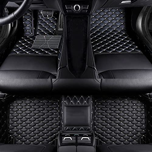 Benutzerdefinierte Auto Fußmatten Anpassbare 95% Auto Modell PU Leder voller bedeckter Schutz Advanced Performance Liners,Schwarz-beige