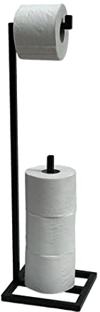 DanDiBo Toilettenpapierhalter Stehend Schwarz Metall 96459 Gäste WC Ständer Klopapierhalter Ersatzrollenhalter Papierhalter Rollenhalter