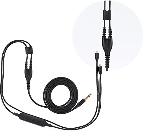Mmcx Cable, Se215 Se425 Se535 Se846 Ue900(Black in Ear Monitor Headphone Replacement Wire Without Microphone) Braided Headphone Wire Fit for (black barley)