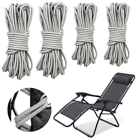 VIKSAUN 4 Stück Universal Ersatzkordeln für Relaxliege Ersatzkordeln für Zero Gravity Chair Schwerelos Sonnenliege Relaxliege Zero Gravity Gartenstuhl (4 Stück)