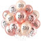 onehous 15PCS Chrome Rose Gold 80th Birthday Balloons for Women, Happy 80th Birthday Party Decorations Supplies