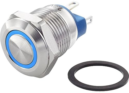 TRU COMPONENTS TC-7494660 TC-GQ12-AF-10E/J/B/12V/S Vandalismusgeschützter Drucktaster 48 V/DC 2 A 1 x Aus/(Ein) tastend