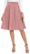 REORIA Damen Rock Faltenrock Klassischer Einfarbiger Plisseerock Knielanges Skirt Röcke Strickrock Tennisrock Rosa L