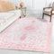 Sofrug Teppich, Vintage, 1,5 x 1,8 m, Wabenmuster, rutschfeste Unterseite, rosa weiche Kunstwolle, Teppich, faltbar und maschinenwaschbar, Teppiche für Wohnzimmer, Schlafzimmer, Esszimmer, Heimbüro