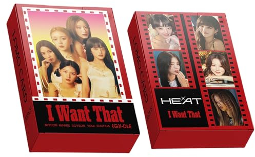 Gidle Photocard 55pcs Gidle Heat Photocard Kpop Gidle Heat Album Card (G) I-DLE I Want That Postkarte Geschenk für Fans Tochter (G) I-DLE Merch