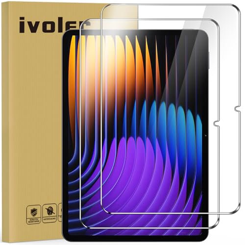 ivoler 2 Piezas Protector de Pantalla para Xiaomi Pad 7 / Xiaomi Pad 7 Pro 11.2 Pulgadas, Cristal Vidrio Templado Anti-Arañazos, Dureza 9H, Antihuellas, HD Transparente, Sin Burbujas