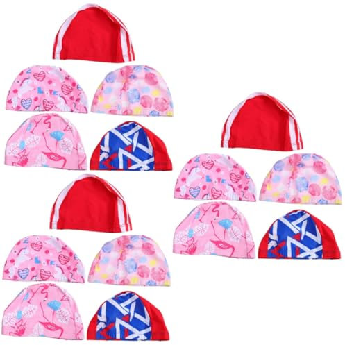 Sosoport 15piezas Gorros De Natación para Niño Niña Cómodo Protección De Oídos Estilo Aleatorio para Piscina y Ducha Material De Transpirables y Resistentes Al Agua