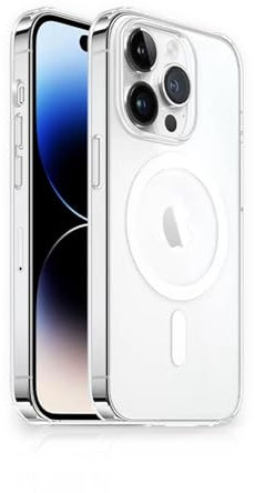 SPRING Clear Magnetic for iPhone Case, Full Camera Protection, Fit for MagSafe, HD Hard Shockproof Slim Cover, Clear (iphone14 pro max)