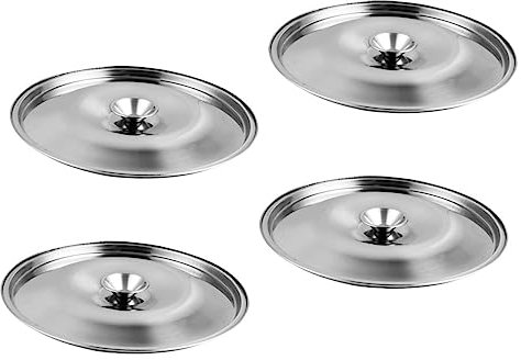 Alipis Kitchen Essential 4 Pezzi Coperchi Per Pentole in Acciaio Inox Per Barattoli Di Condimento Di Ricambio Robusti E Facili Da Manutenere