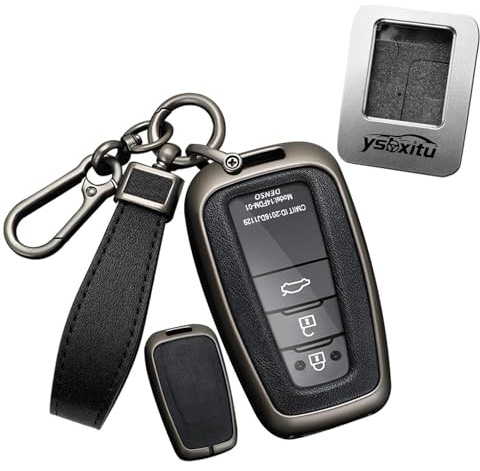 Ysbxitu 2/3/4 Tasten Smart Key Fob Cover mit Schlüsselanhänger passend für Toyota Schlüsselgehäuse kompatibel mit Toyota Camry RAV4 Highlander Avalon C-HR Prius Corolla GT86 4Runner Schlüsselhalter