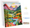 MEIYUDA Peinture par Numero Adulte avec Cadre Montagnes Colorées, DIY Kit Peinture Soleil Levant, Pinceaux Peinture de Dessin de Pigment Acrylique, Loisirs Créatifs Decoration Maison Cadeau 30x40cm