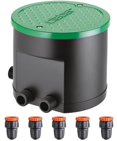 Claber 90829 Hydro 4 Four Zone Water Timer with 5 Hose Connectors Bundle