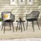 GIANTEX 3 TLG. Gartenmöbel Set, Balkon Terrassenmöbel 2 Sessel mit Tisch, Balkonmöbel Set Wetterfest，Balkonset für Kleinen Balkon, Outdoor Sitzgruppe, Gartengarnitur Sitzgarnitur mit Metallgestell