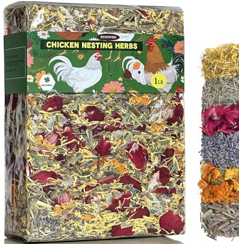 Ryonwise Hühner-Nistkräuter Nistkräuter für Stall 0,5 kg Mischung für Nistkästen, Hühnerstreu für Stall, Eierproduktion, Stressabbau