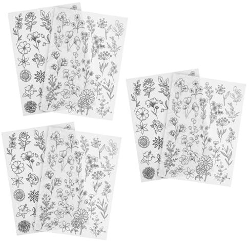 SEWOART 6 Blätter wasserlösliche Stickerei Stickerei-Stoff Bestickt Handstickzubehör Leinen Embroidery Set stickset spannbettlaken bettwäsche Stickmuster wasserlösliches Stickvlies