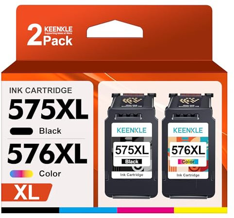 KEENKLE PG-575XL CL-576XL Druckerpatronen Multipack 575 XL 576 XL Tintenpatrone für Canon 575 576 Patronen 575XL 576XL PG575 CL576 für Canon Pixma TR4750i TR4751i TS3550i TS3551i (Schwarz, Farbe)