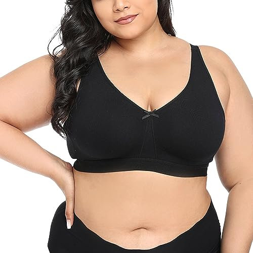 Coppe in Silicone per Seno Reggiseni da Donna Reggiseno Senza Cuciture Tinta Unita da Donna di Grandi Dimensioni Coppe in Silicone per Seno Reggiseni da Donna (Black, A)