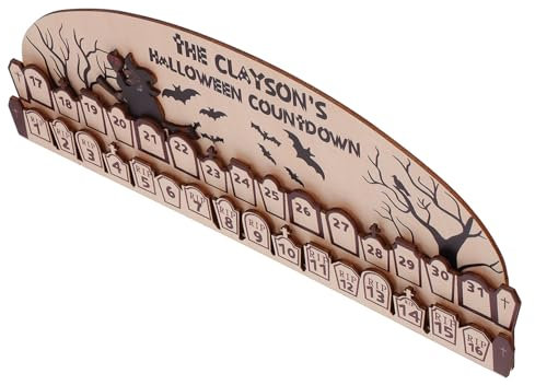 ibasenice Handwerk Adventskalender Holz Ornamente Countdown-Kalender Für Halloween Dekorationen Hause Schmuck