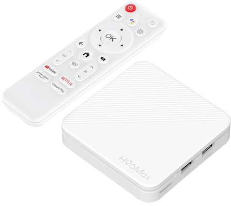 LEFFOT H313 - Caja de TV para Android 14, dispositivo de transmisión Ultra HD 4K para TV, 2 GB de RAM+8 GB de ROM, Smart TV Box con WiFi 6 de doble banda de 2.4G y 5G, control remoto por voz BT