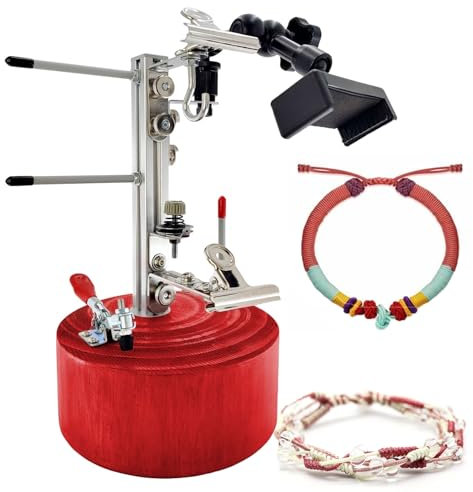 Bracelet Braiding Tool - Handmade Braided Cord Holder, Weaving Rope Machine Jig for DIY Wristband Making, Includes Mobile Phone Holder and Rope Holder for Braiding and Weaving