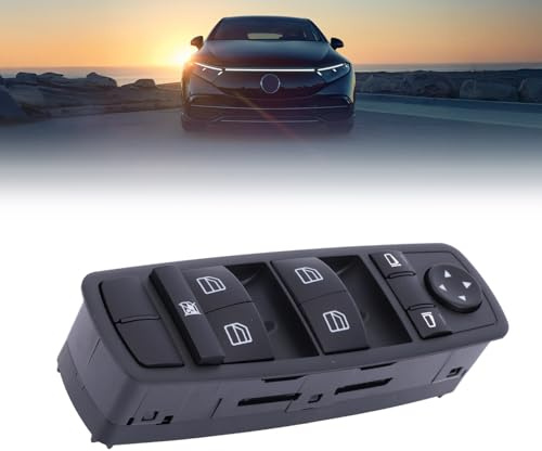 ISAKEN Elektrischer Fensterheberschalter Vorne Links für Mercedes-Benz M-Klasse W164 2005–2011 Power Master Fensterheber Schalter Steuerung Taste 2518200110, 2518300090