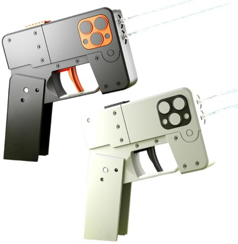 NHQZ Set di 2 Pistole ad Acqua (Nero + Bianco) Pistola ad Acqua in plastica, Pistola ad Acqua, Gioco d'Acqua, Estate, Regalo per Feste, Regalo di Compleanno per Bambini