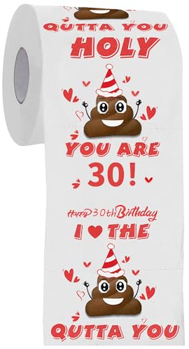 Geschenk zum 30. Geburtstag für Frauen, 30. Geburtstag, Happy Prank Toilettenpapier, Dekoration zum 30. Geburtstag, lustige Gag-Geschenke, Neuheit Geburtstagsgeschenk für Freunde und Familie