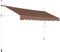 GOPLUS Klemmmarkise 400cm breit, Markise Balkon ohne Bohren, Markise mit Handkurbel, UV-beständig höhenverstellbar wasserabweisend, Sonnenschutz für Balkon Terrasse & Garten (Brau, 400cm)
