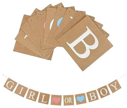 Gender Reveal Party Deko,Boy or Girl,Boy or Girls Girlande Kuchen,Reveal Party,Girlande,Zauberhafte Dekoration für Und Baby Shower,Banner,Decorations,Babyparty für Jungen Oder Mädchen