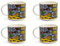 Excelsa Afrika Set aus 4 Teetassen aus New Bone China Dekor Afrika