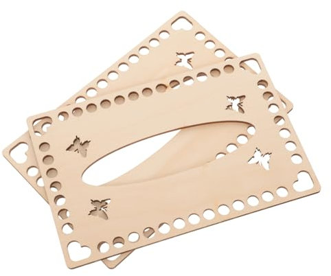 HOODANCOS 2 Stück Geflochtene Tasche Basis Strickkorb Gehäkelte Handtaschenbasis Häkeln Taschenboden Weben Korbgeflecht Unten Taschen-häkelbasis Unterseite Der DIY-Tasche Holz Beige