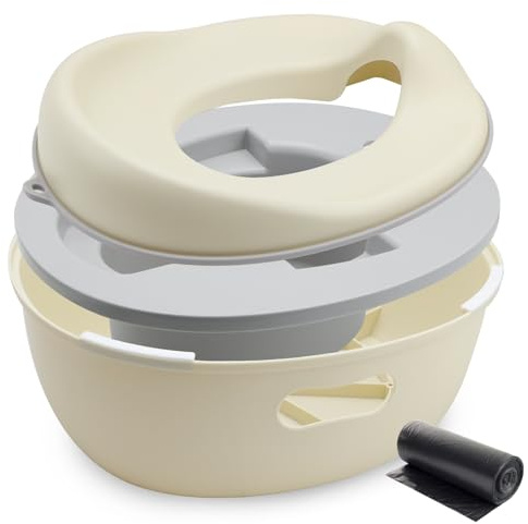 Töpfchen für Kinder Toilettensitz Kindertoilette für Badezimmer Toilette Kindertritt Kloaufsatz Toilettentrainer Beige