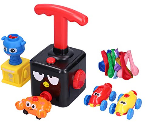 Acouto Cartoon Trägheit Ballon Car Ballon Bildungswissenschaft Experiment Toyblack Schlepptau ((Schwarzer Vogel (verbesserter Startkissen) 2)