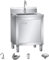 Lavello da Cucina 1 Vasca,Lavandino Esterno,Mobile Lavabo Bagno con Rubinetto,Mobiletto Sottolavello Cucina,Lavatoio Giardino Campeggio,Lavello Inox per Ristoranti, N(Size:60 * 60 * 80CM)